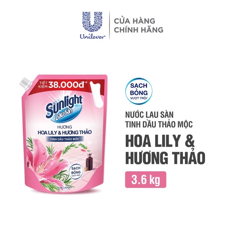 Nước Lau Sàn Sunlight Tinh Dầu Thảo Mộc Túi 3.6Kg