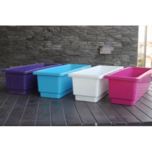 Chậu nhựa thông minh trồng rau trồng hoa, hình chữ nhật, giá treo chậu kích thước 48x20x16cm và 67x24x16