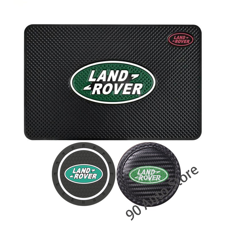 Tấm lót ly bằng PVC chống trượt in họa tiết sợi Carbon cho Land Rover Evoque Discovery 4 5 Range Rover