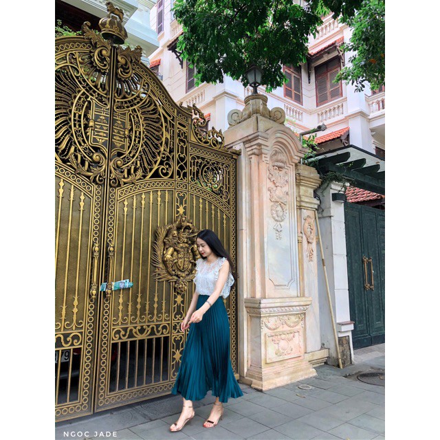 🍀 10.10 10.10 😍 🌸 🍀 9.9 Chân váy xanh Zara mẫu 2019(Pleated Skirt) .. Đẹp . . Đẹp . .