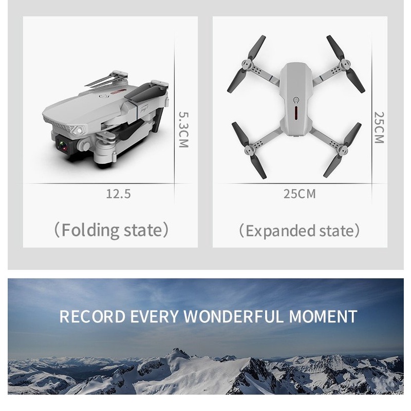 Flycam E88 Pro Drone 4K HD Camera Kép Có Định Vị 1080P WiFi Pin Khỏe Bay Xa 200M Máy bay