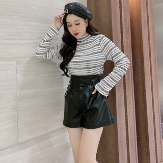 áo giữ nhiệt nữ dài tay kẻ ngang dễ thương