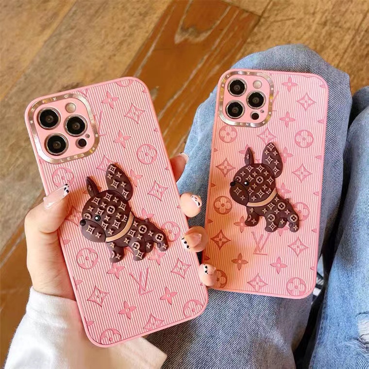 Ốp điện thoại chó bull 3D LV thích hợp cho iPhone 7plus 8plus X Xs max 11pro max 12 12pro 12promax 13 13pro 13promax