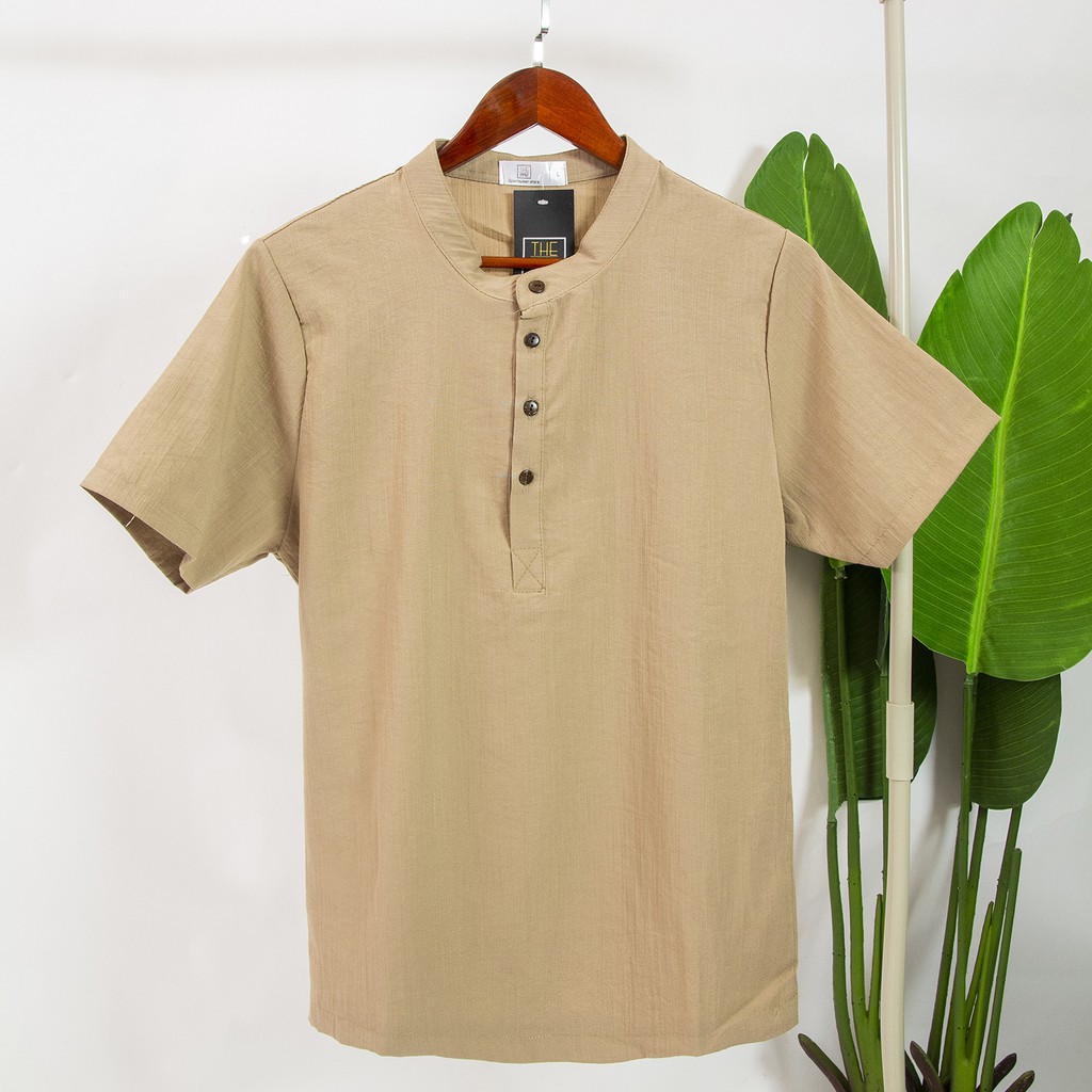 Áo Đũi Nam Cổ Tàu Ngắn Tay Đẹp Cao Cấp SAVAR AD63 | BigBuy360 - bigbuy360.vn