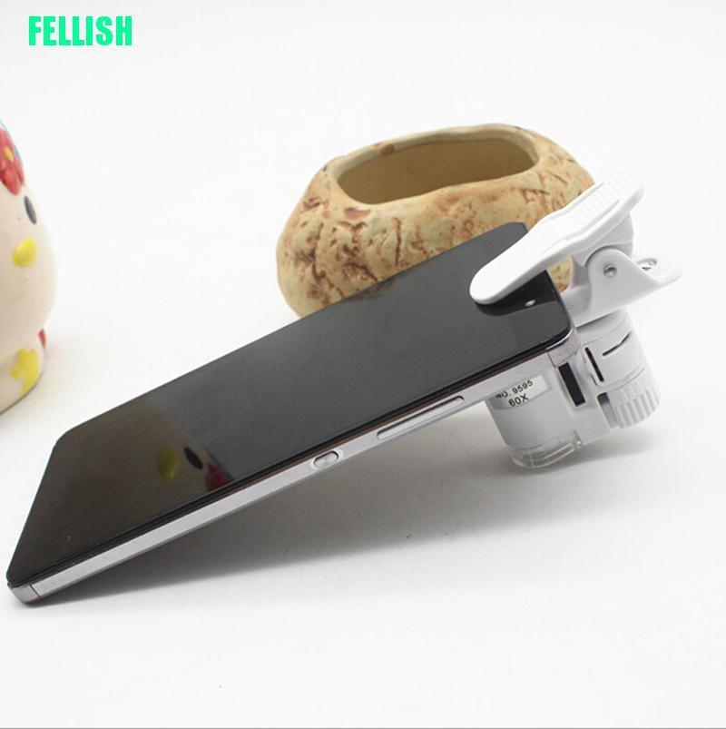 Ống Kính Hiển Vi Zoom 60x Kẹp Camera Điện Thoại Có Đèn Led Tiện Dụng