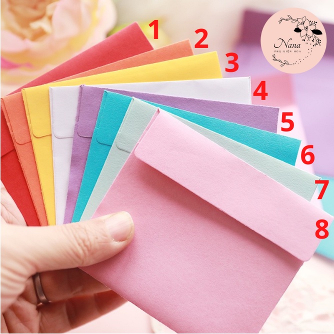 [9.5*8.5cm] Phong bì đựng thiệp, màu sắc rực rỡ, phù hơp thiệp gấp kích thước nhỏ - thiệp 8/3, sinh nhật, Valentine