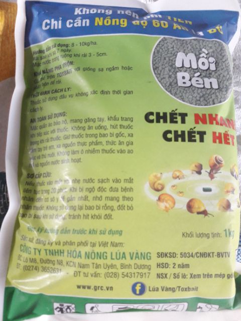 THUỐC DIỆT ỐC SÊN 180g( bịch như hình 3)