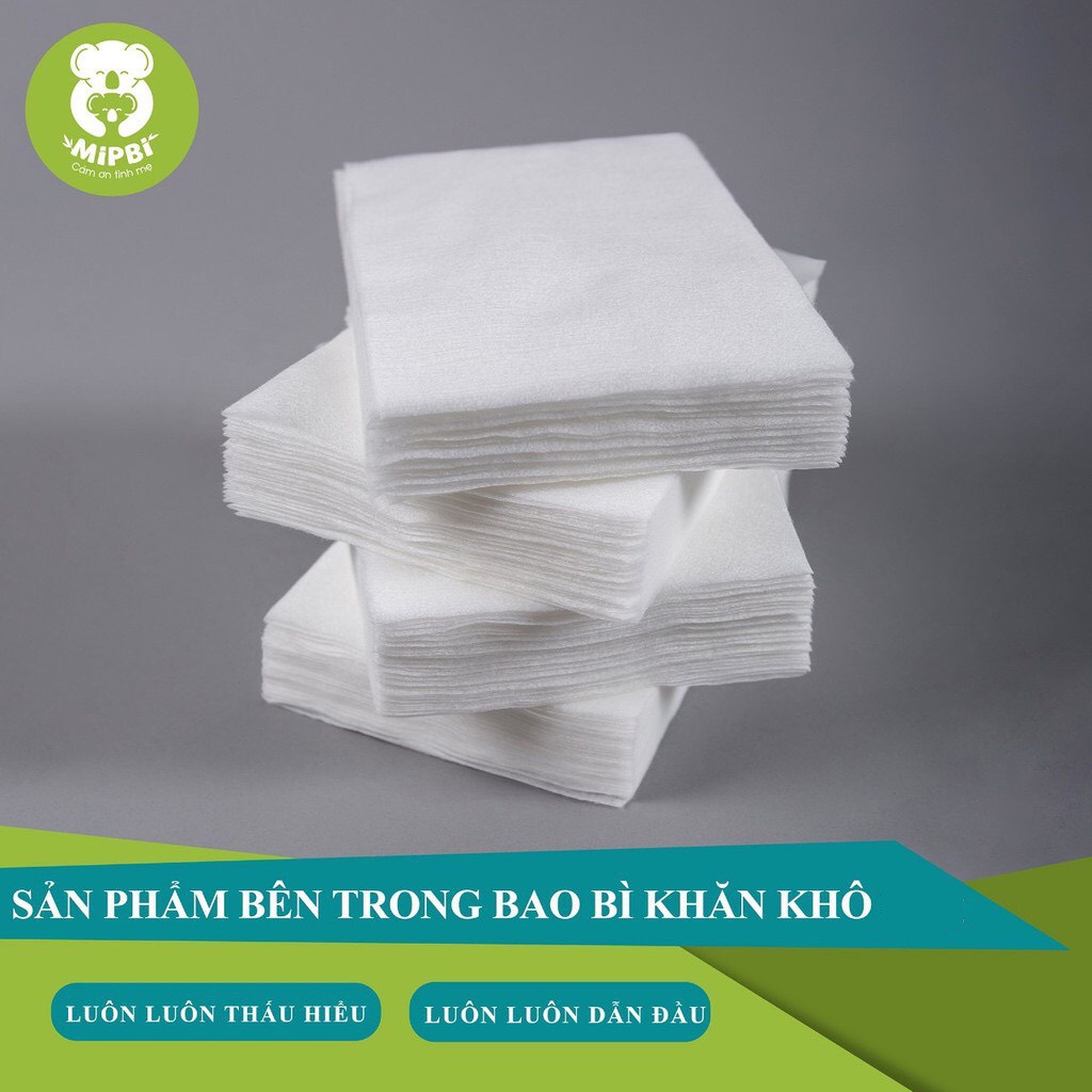 sỉ 10 gói khăn vải khô đa năng Mipbi 600g/gói