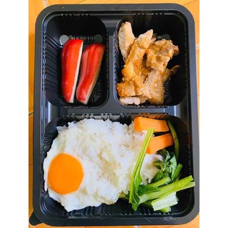 300 hộp đựng cơm 3 ngăn dùng 1 lần sách an toàn vệ sinh