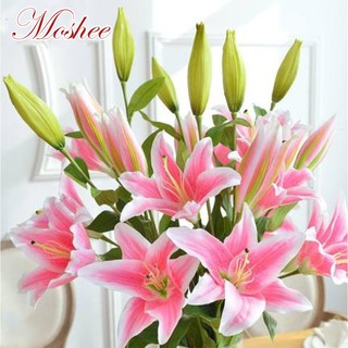 Bó hoa lily giả 3 đầu xinh xắn dành trang trí tiệc đám cưới tại nhà