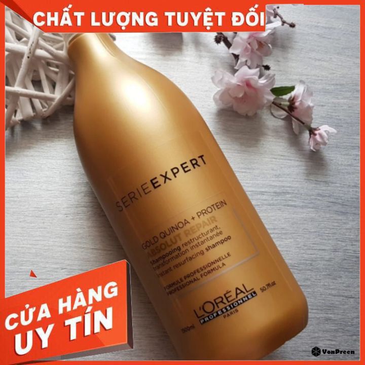 DẦU GỘI LO,REAL PHỤC HỒI 3 TÁC ĐỘNG ABSOLUTE REPAIR 1500ML(HÀNG NHÂP KHẨU) DƯỠNG PHỤC HỒI HƯTỔN GIÚP MÁI TÓC MƯỢT MÀ ÓNG