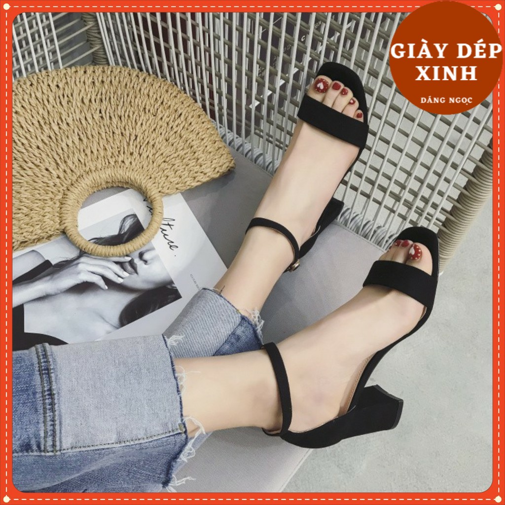 Giày sandal cao gót 6 phân quai ngang thanh lịch  Giày dép xinh Mys