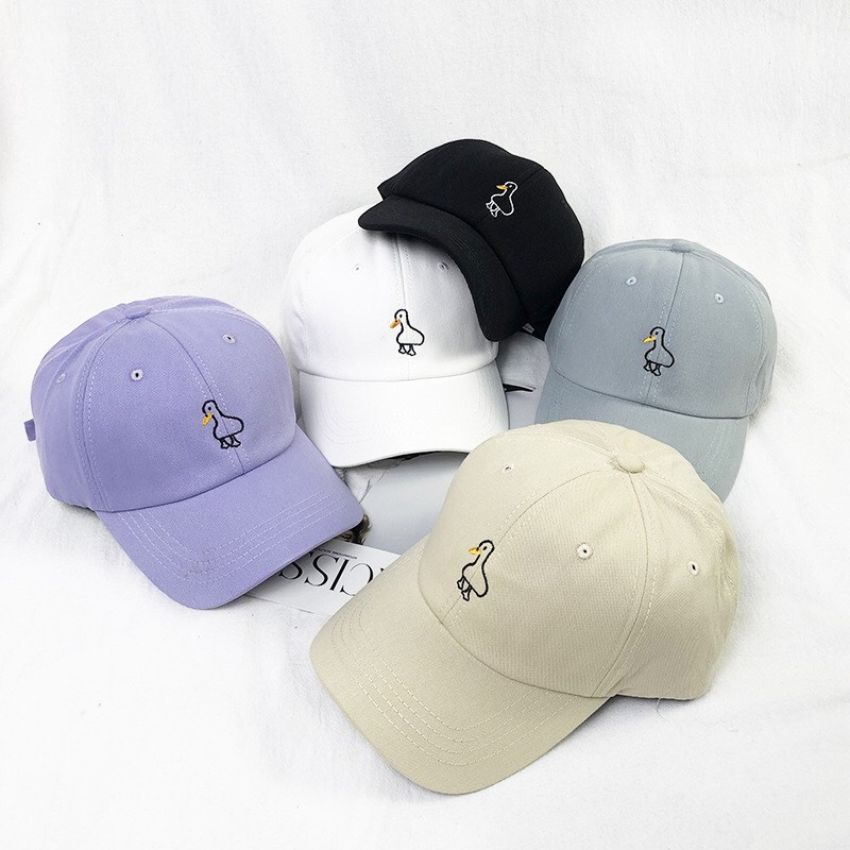 Mũ lưỡi trai ZIMI thêu hình vịt dễ thương,Nón kết nhiều màu phong cách Ulzzang form unisex nam nữ