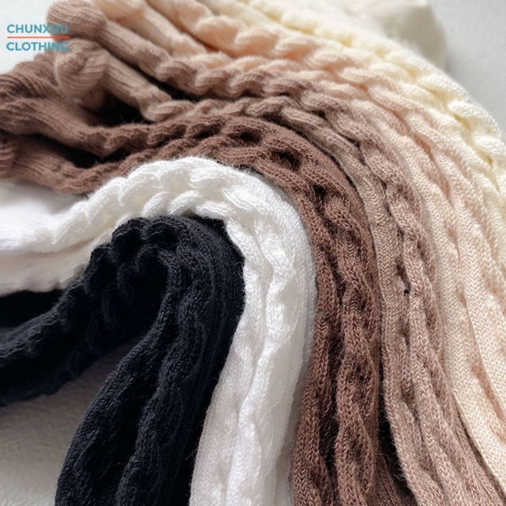 Tất nữ cổ ngắn bèo Chunxuu, chất liệu cotton co dãn thoáng khí - T08