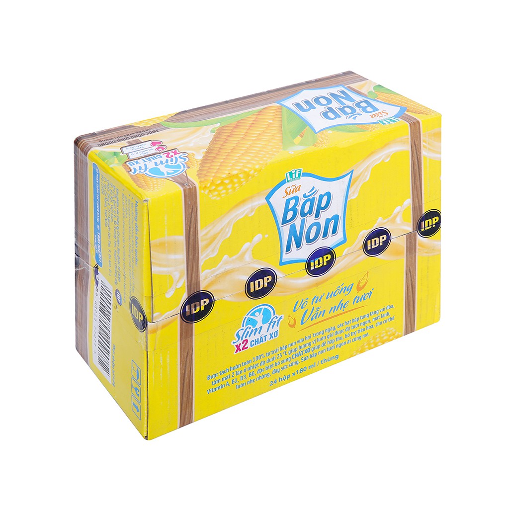 Sữa Bắp Non LIF Thùng 24 Hộp x 180ml