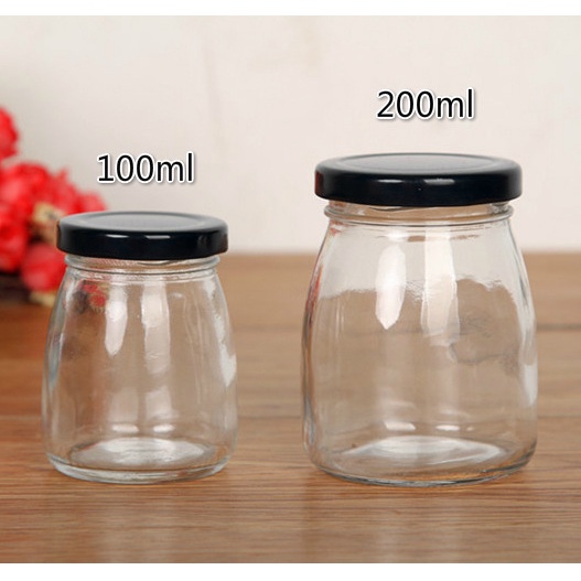 Hủ thủy tinh 100ml 200ml nắp thiếc làm yaourt. sữa chua, chưng yến