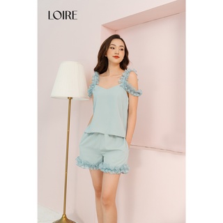 Bộ Đồ Ngủ Hai Dây Nhấn Voan Bồng Bềnh Loirechic BDN29