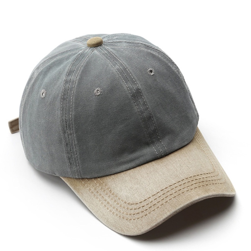 Mũ lưỡi trai cotton phối màu đơn giản phong cách vintage