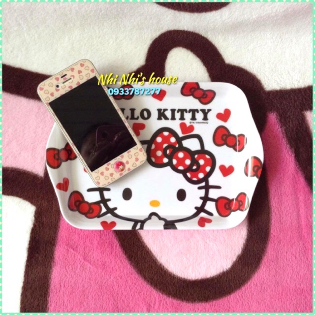 Dĩa chữ nhật Hello Kitty