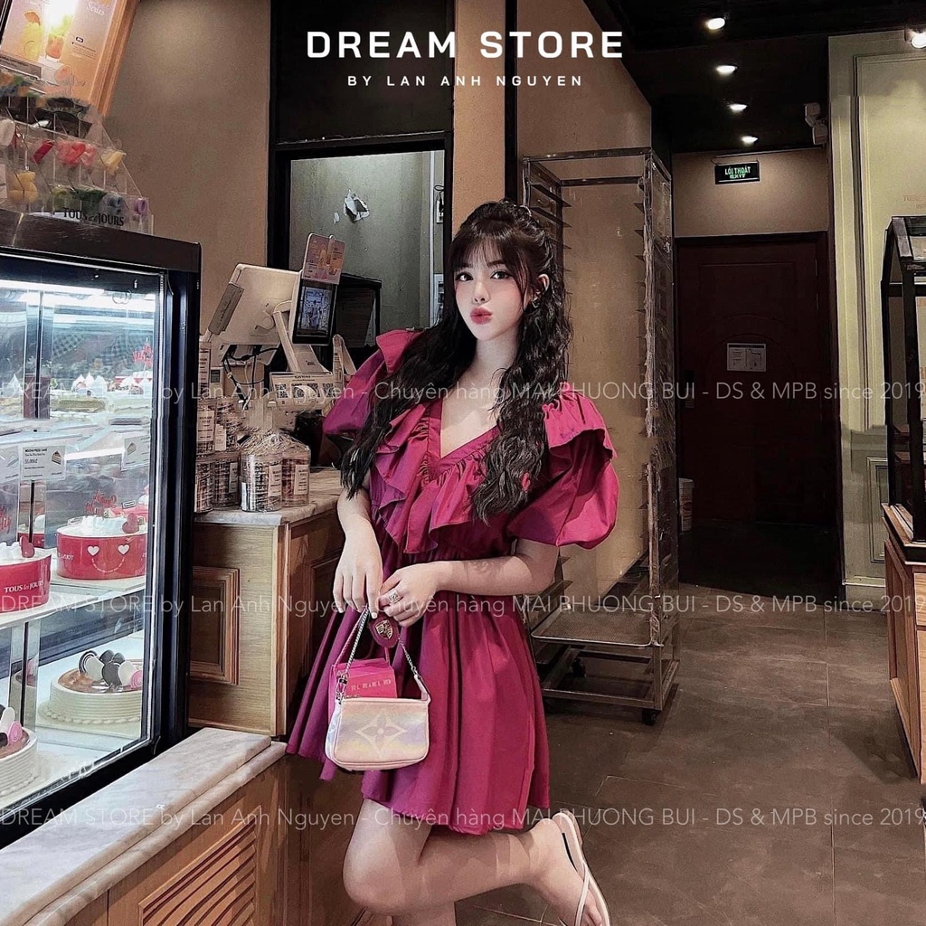 Đầm Babydoll Cổ Bèo Nơ Sau 3 Màu Big Size Siêu Xinh - NV273