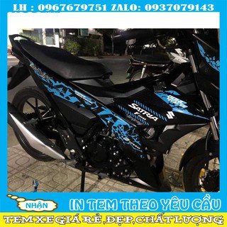 Tem rời Satria Fi xanh đen