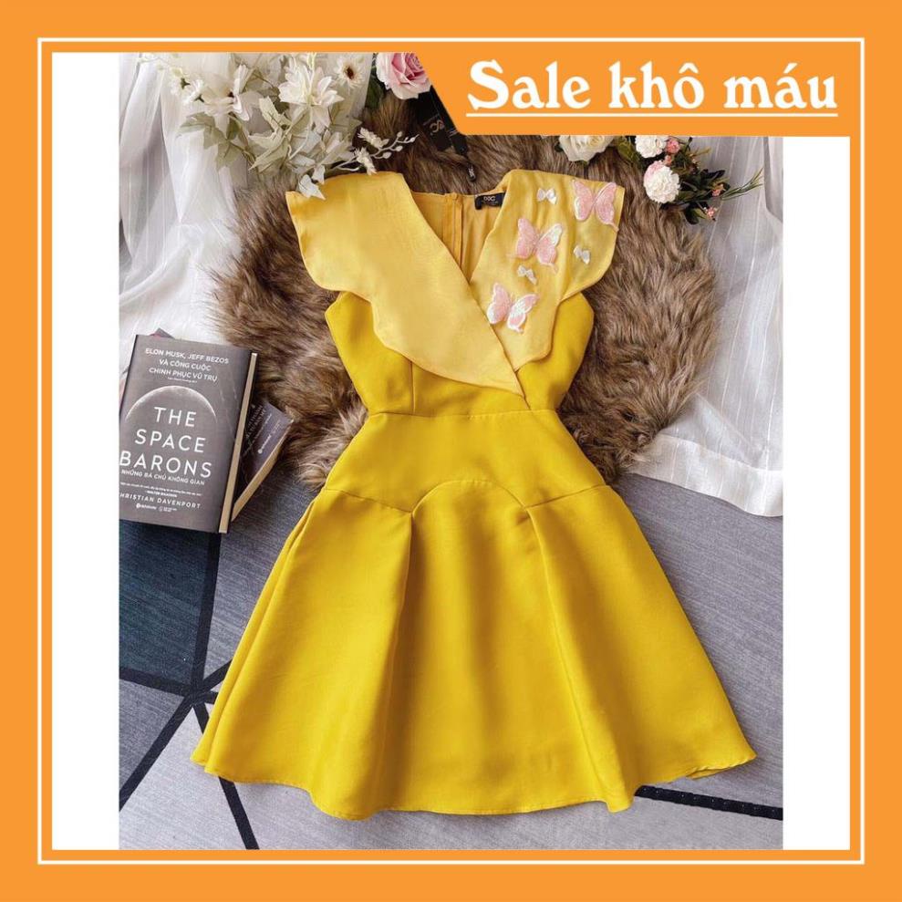 Váy Thiết Kế Dự Tiệc Xoè Cổ Thiêu Bướm 3D Cực Đẹp Cao Cấp V1833 | 100% Hàng Nhập Khẩu |  MAZINGSHOP12