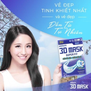 Made in Japan- Khẩu Trang 3D Mask Super Fit Unicharm- gói 5 cái - đồ ăn vặt