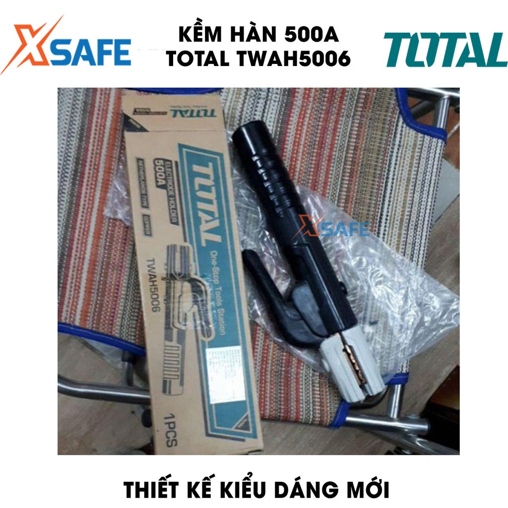 Kềm hàn 500A TOTAL TWAH5006 kiểu dáng mới Kìm hàn dòng điện định mức 500A, phù hợp sử dụng cho máy hàn MMA của Total