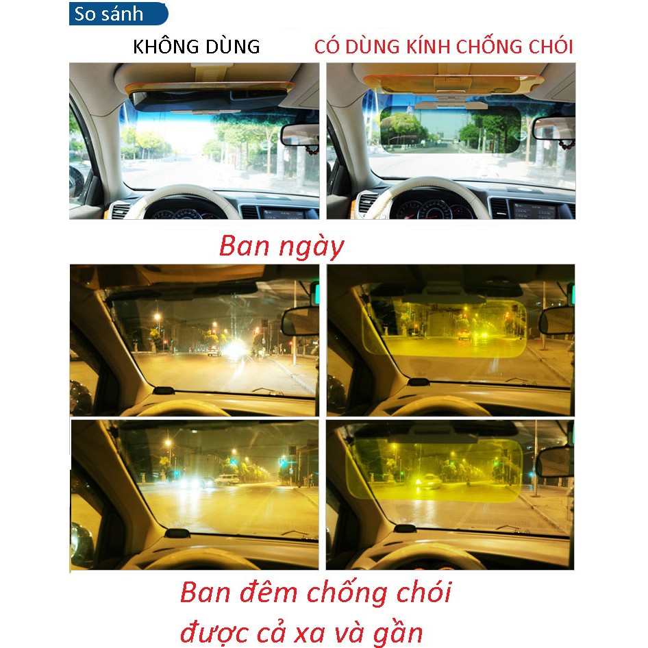 Bộ kính lọc chống chói LOẠI CAO CẤP xe hơi ô tô cả ngày và đêm