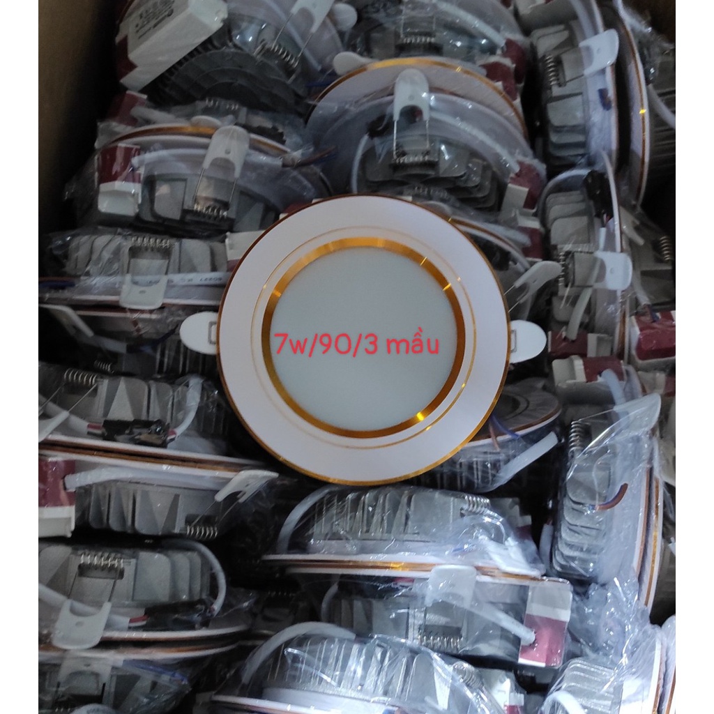 Đèn led âm trần đế nhôm đúc dầy 7w, 9w mặt 120 khoét lỗ phi 90 viền vàng, viền bạc loại bền và siêu sáng bảo hành 2 năm
