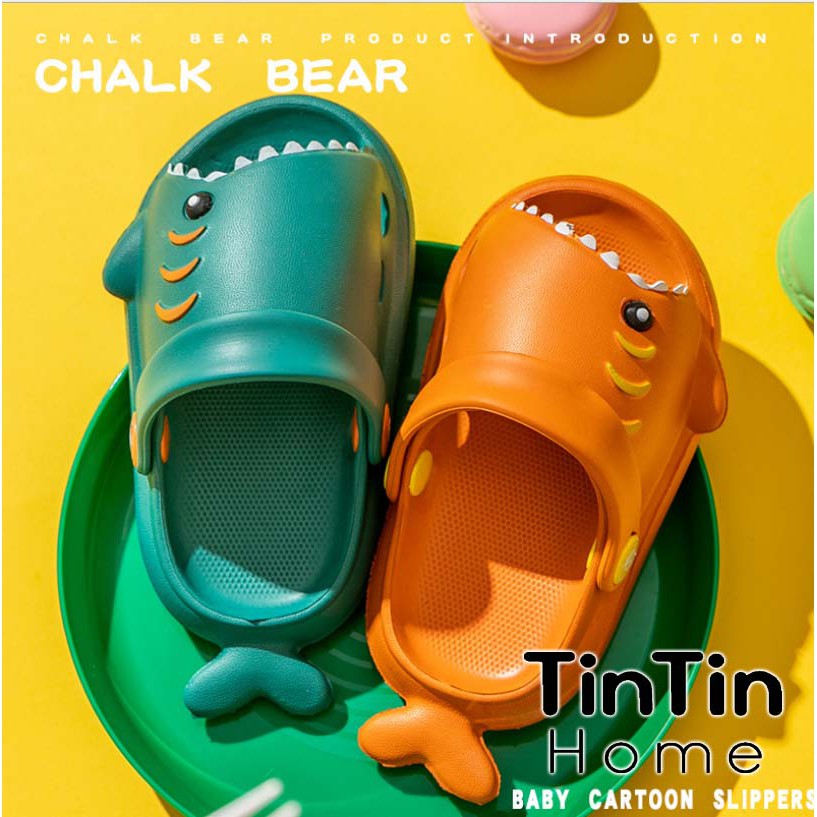 DÉP SỤC CHO BÉ TRAI, BÉ GÁI CHÍNH HÃNG CHALK BEAR HÌNH CÁ MẬP BABY SHARK SIÊU NHẸ, SANDAL TRẺ EM DTE08