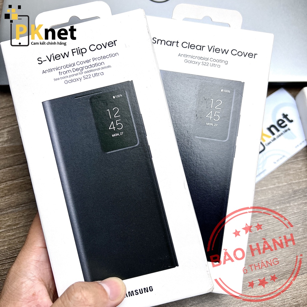 Bao da S22 Ultra Smart Clear View Cover  Chính Hãng Samsung Việt Nam, Fullbox, Nguyên Seal, bảo hành lỗi 1 đổi 1