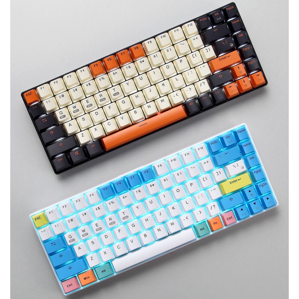 Bàn Phím Cơ Không Dây Bluetooth RF84 Keycap PBT Led RGB Blue Switch Layout 84 Phím Cao cấp Laptop PC Mac Tablet