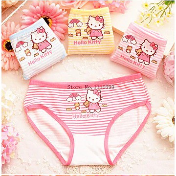 Sét 4 quần lót, quần chip tam giác Hello kitty cho bé gái từ 7-20kg( MS 05)