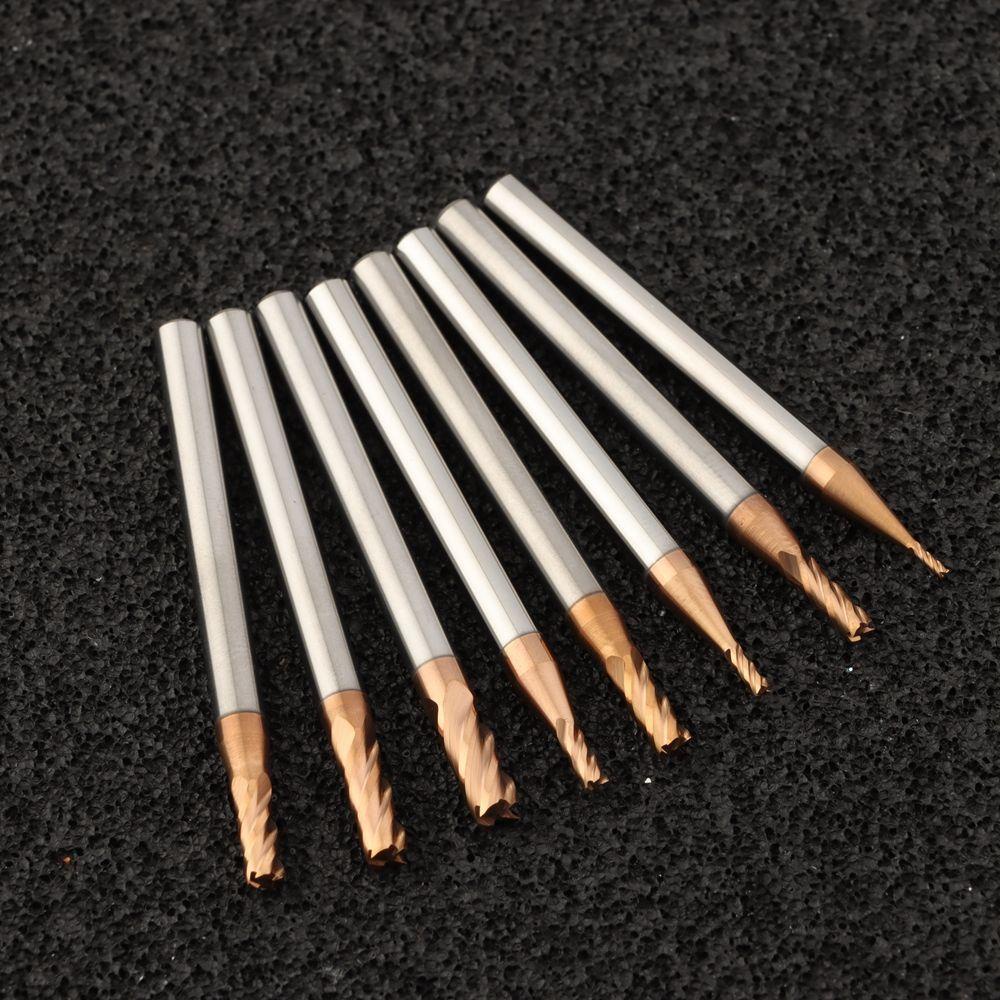 MUVAKO Mũi khoan  bằng cacbua 1/ 1.5/ 2/ 2.5/ 3/ 4/ 5/ 6mm 4 rãnh