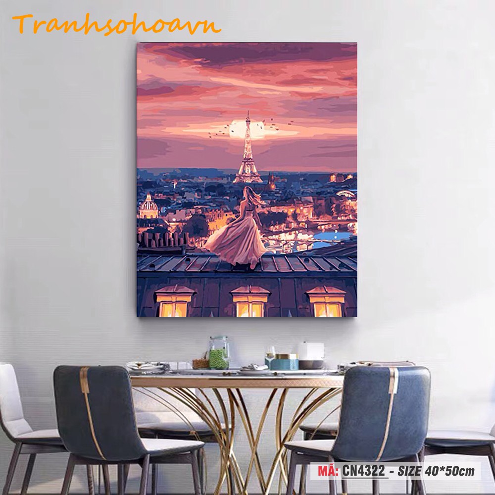 Tranh Số Hóa Tự Tô Màu 💝FREESHIP💝 Tranhsohoavn Cô Gái Siêu Đáng Yêu, Mẫu Mới Hàng Có Sẵn