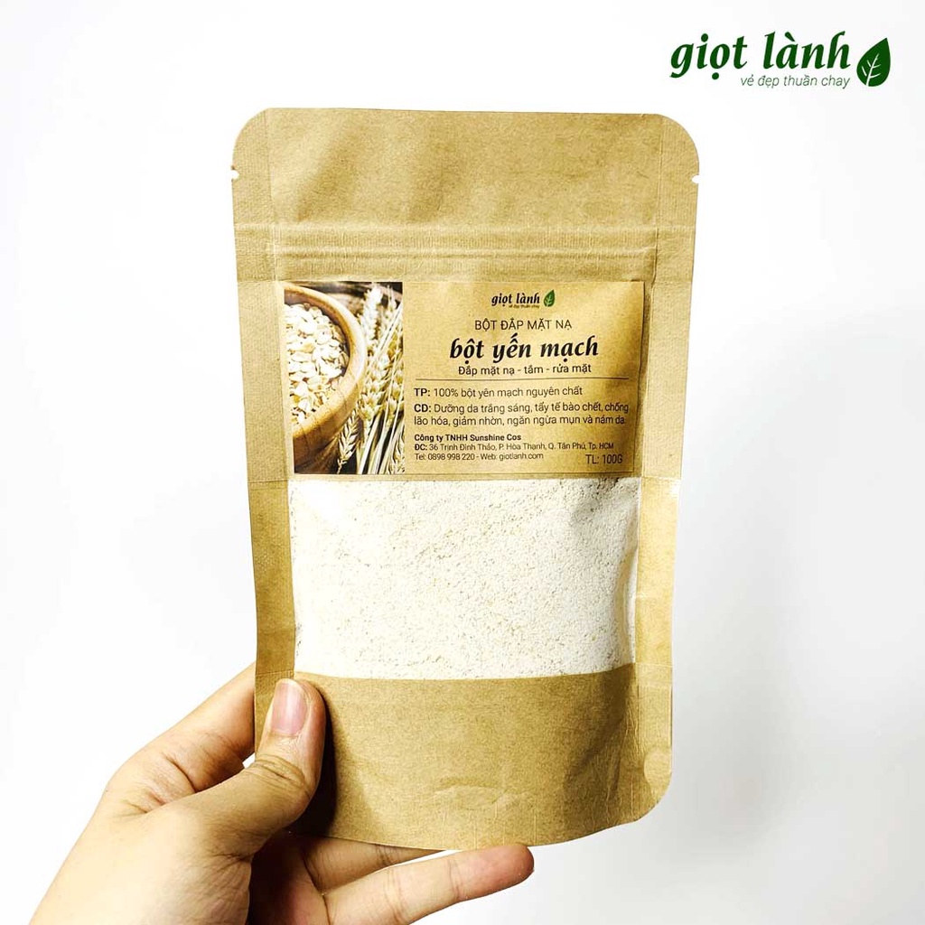 Bột Yến Mạch nguyên chất - Da trắng sáng, mịn màng Giọt Lành 100 Gram