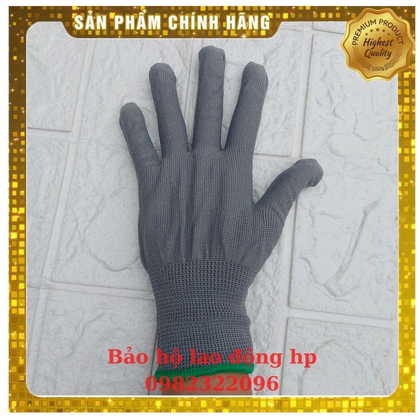 Găng Tay Bảo Hộ Lao Động Bao Tay Sợi Mút Xám Dai Dày Bền Đẹp Co Giãn Tốt