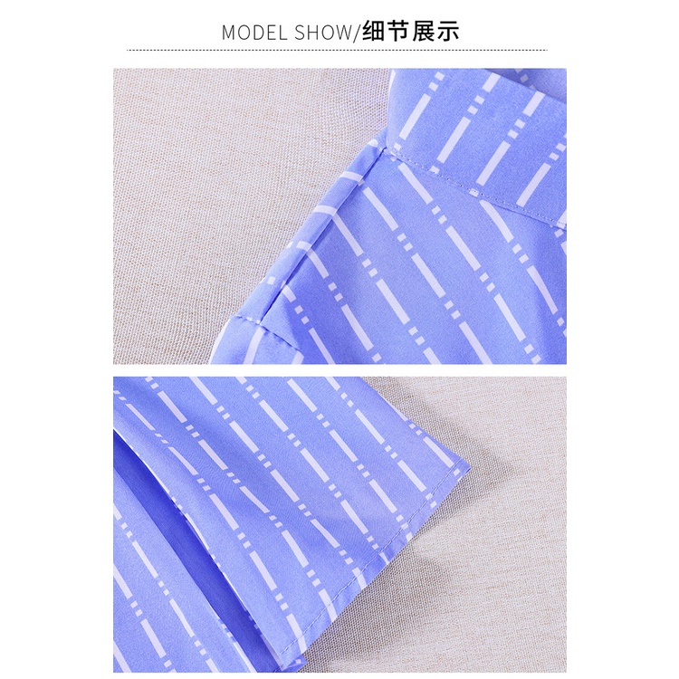 Áo Sơ Mi Tay Dài Dáng Ôm In Họa Tiết Kẻ Sọc Phong Cách Hàn Quốc Thời Trang Mùa Thu Mới Cho Nữ