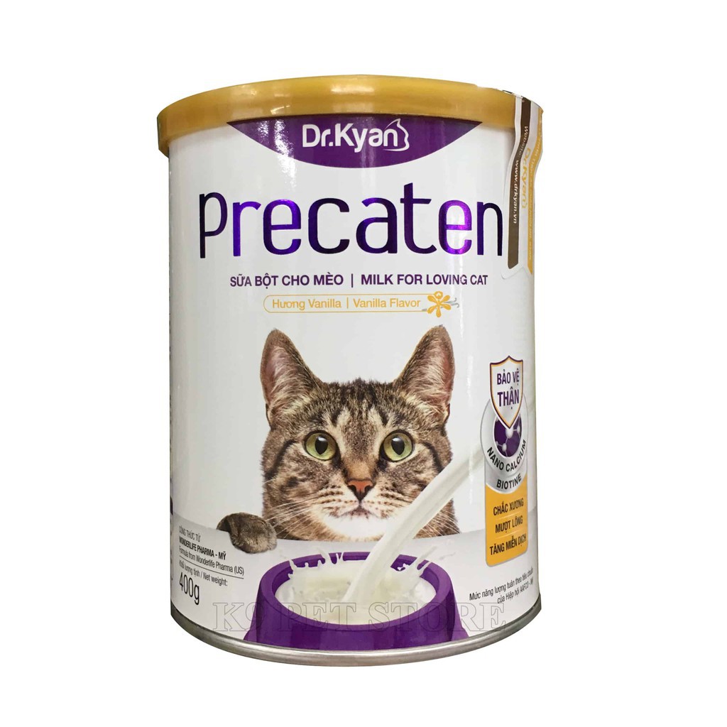 Sữa bột Precaten cho mèo lon 400g