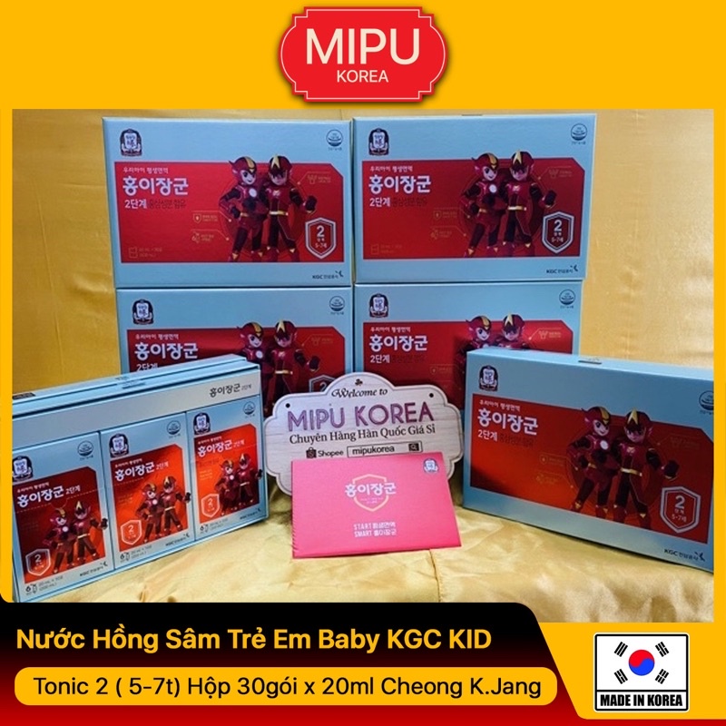 Nước Hồng Sâm Trẻ Em Baby KGC Kid Tonic 2 (Từ 5-7 tuổi) Hộp 30 gói x 20ml Cheong Kwan Jang