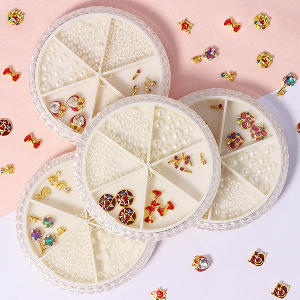 [Hàng mới về] Hộp phụ kiện đính móng trang trí nghệ thuật 3d thời trang chủ đề thủy thủ mặt trăng