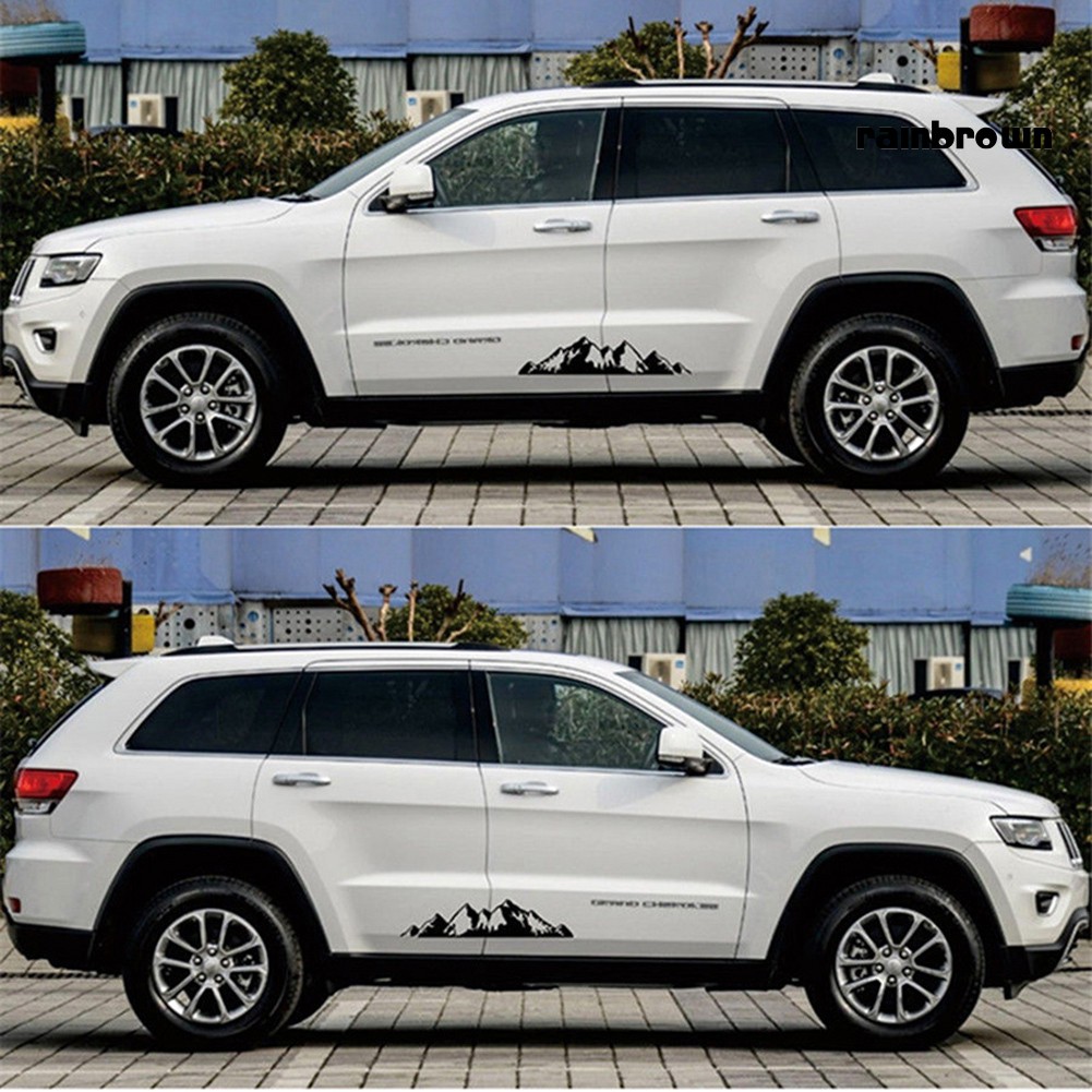 Set đề can PVC dán hai bên cửa xe hơi xe tải trang trí tạo kiểu hình ngọn núi