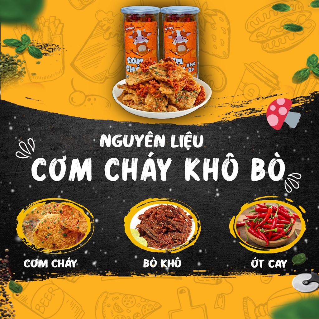 Cơm cháy lắc khô Bò hũ lớn 300g MeoFood đồ ăn vặt vừa ngon vừa rẻ