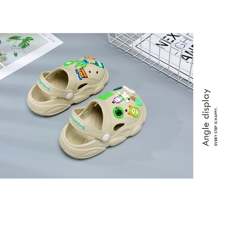 Dép sục sticker cho bé trai bé gái, sục Cross người máy Showbudo siêu nhẹ chống trượt Tulastore