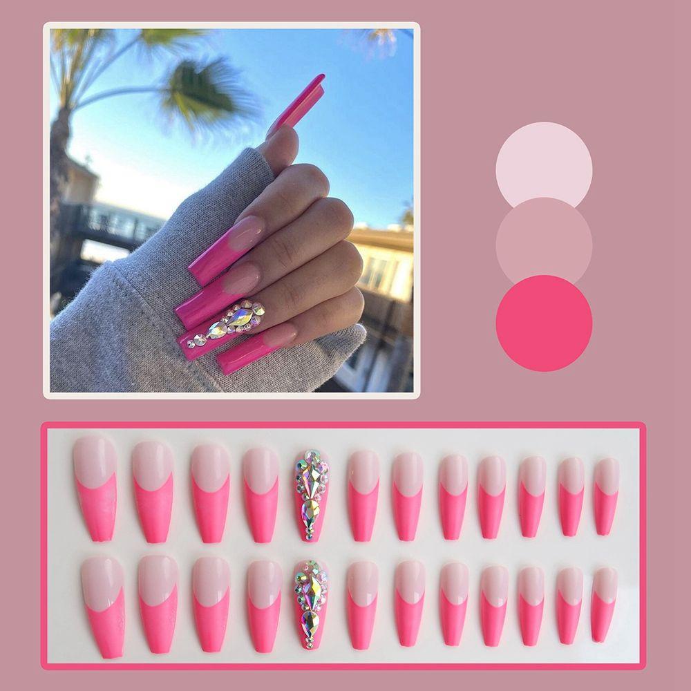 Hộp 24 Bông Phấn Trang Điểm Tiện Dụng|Bộ Móng Tay Giả Hình Hoa Phong Cách Pháp