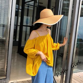 Áo voan ngắn tay trễ vai thời trang mùa hè xinh xắn