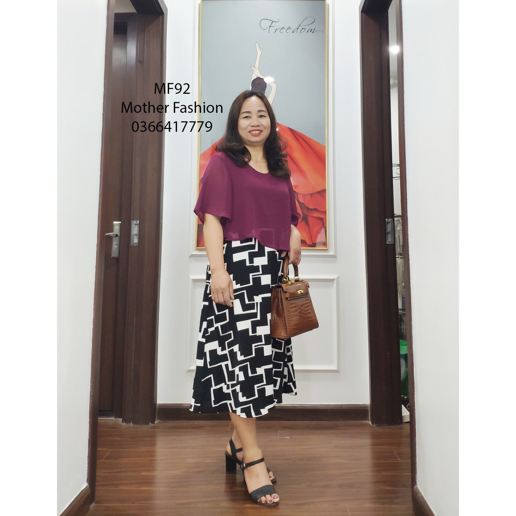 Đầm trung niên sang trọng, Váy nữ trung niên, váy đầm dự tiệc nữ trung tuổi, cho bà cho mẹ MF92 ViP