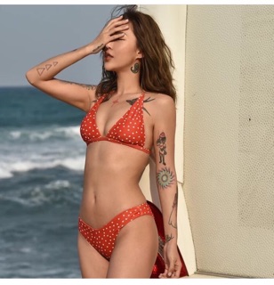 Bikini 2 mảnh chấm bi trái tim
