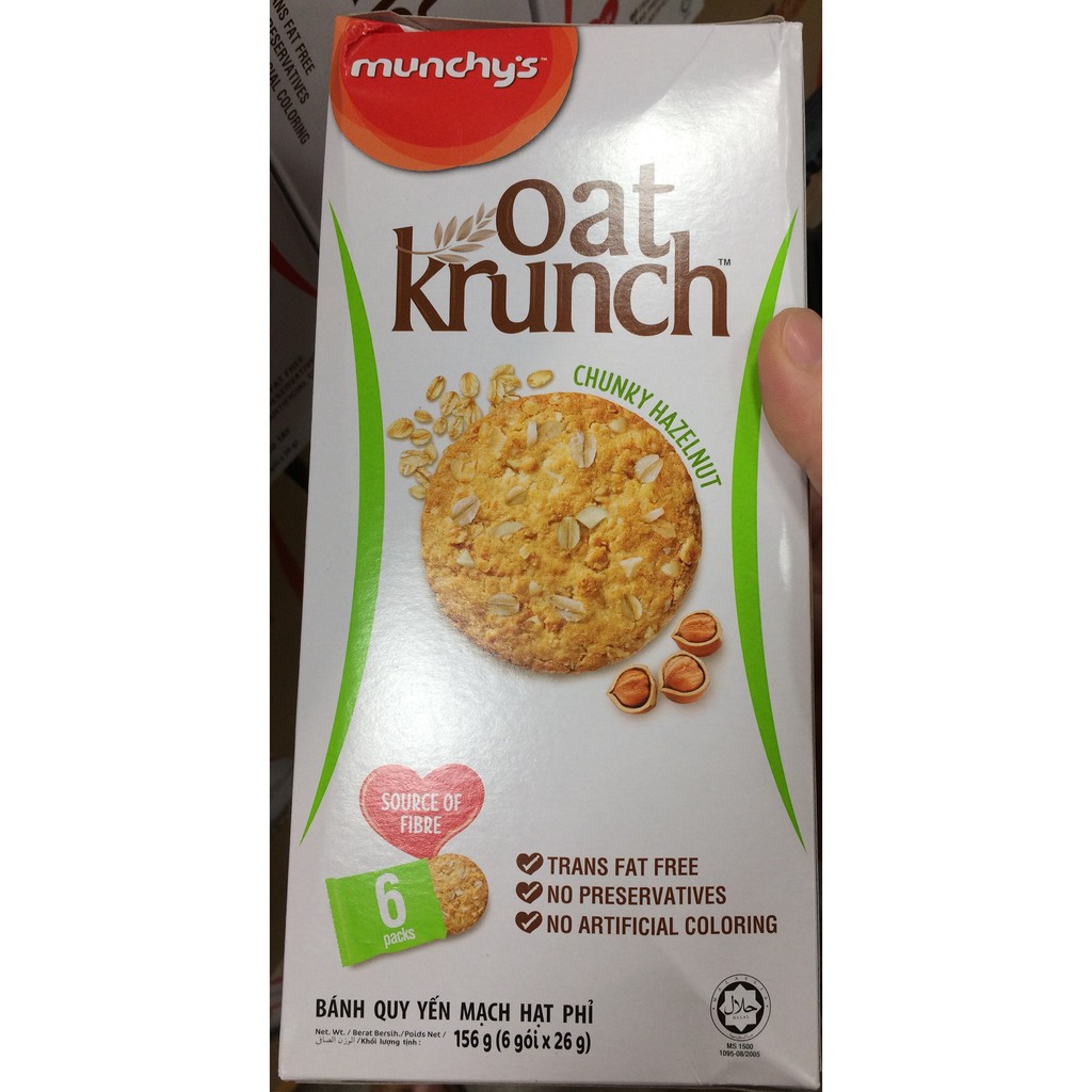 Bánh Ăn Kiêng Yến Mạch Oat Krunch Munchy's 3 Vị Hộp 156G Và 208G